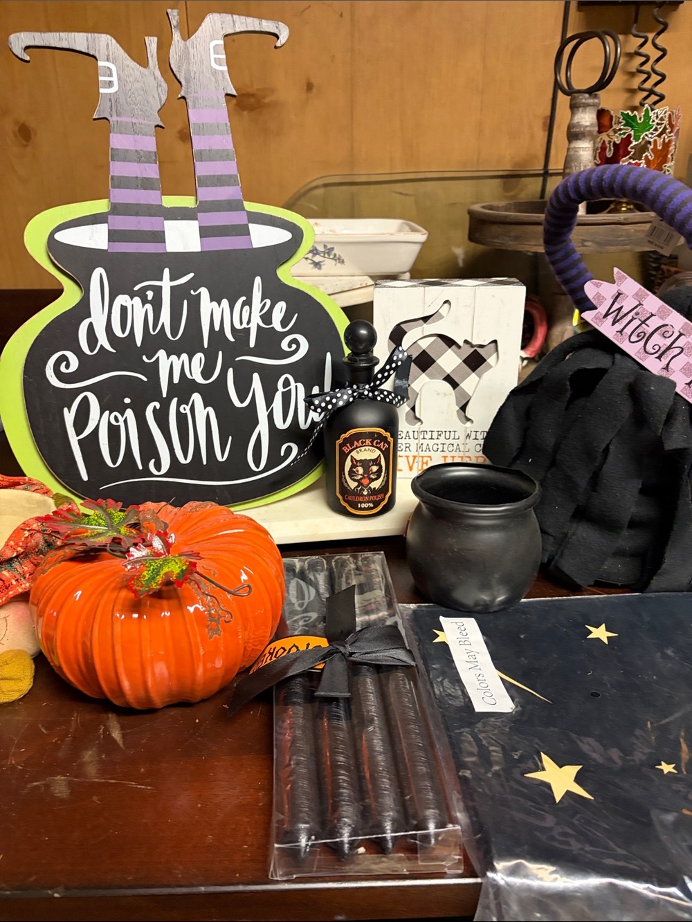 Don't Make Me Poison You Halloween Sign - Black & Green bundled set